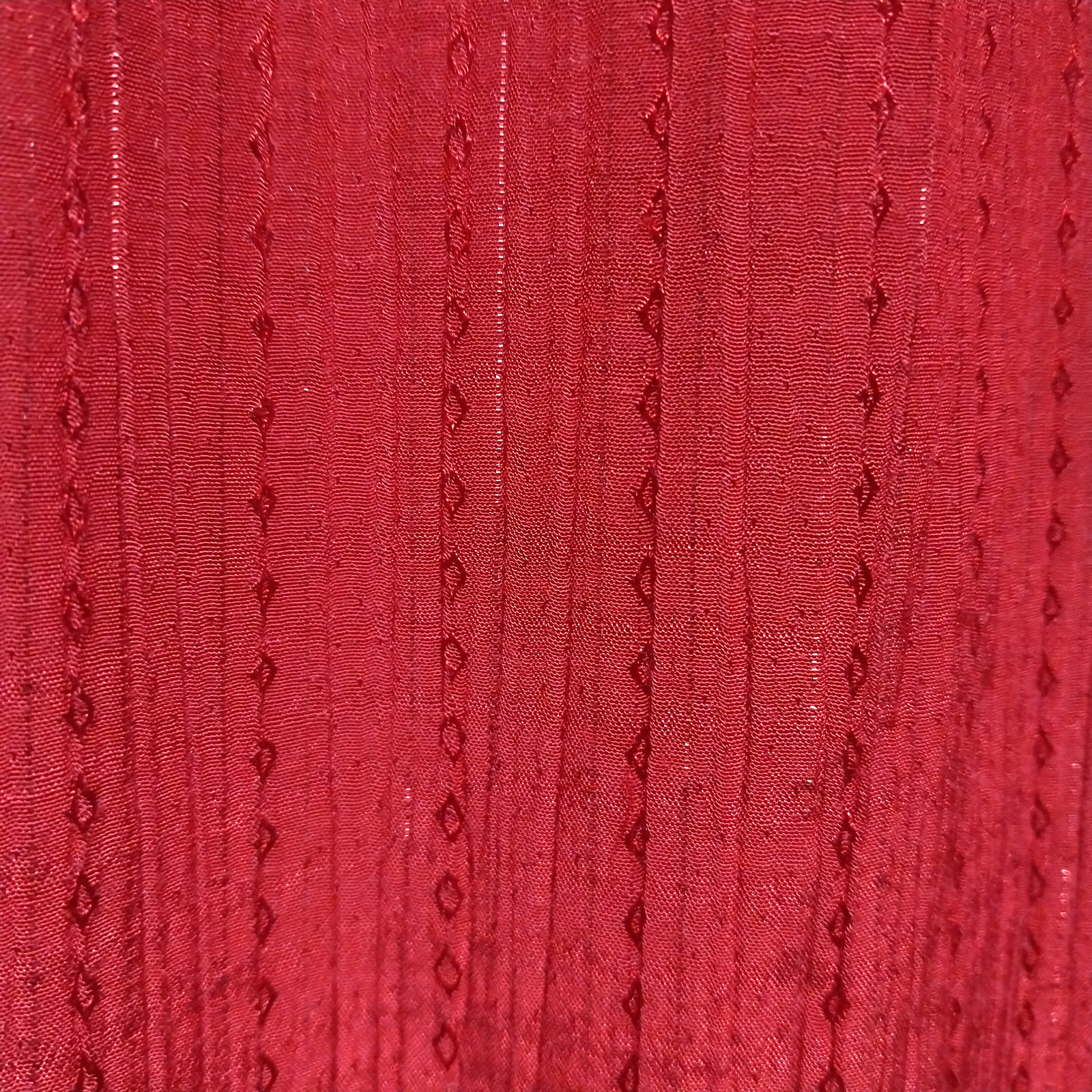 Vintage 1980s Red Plum Stripe Embroidered Midi Secretary Dress V Neck Size Small
