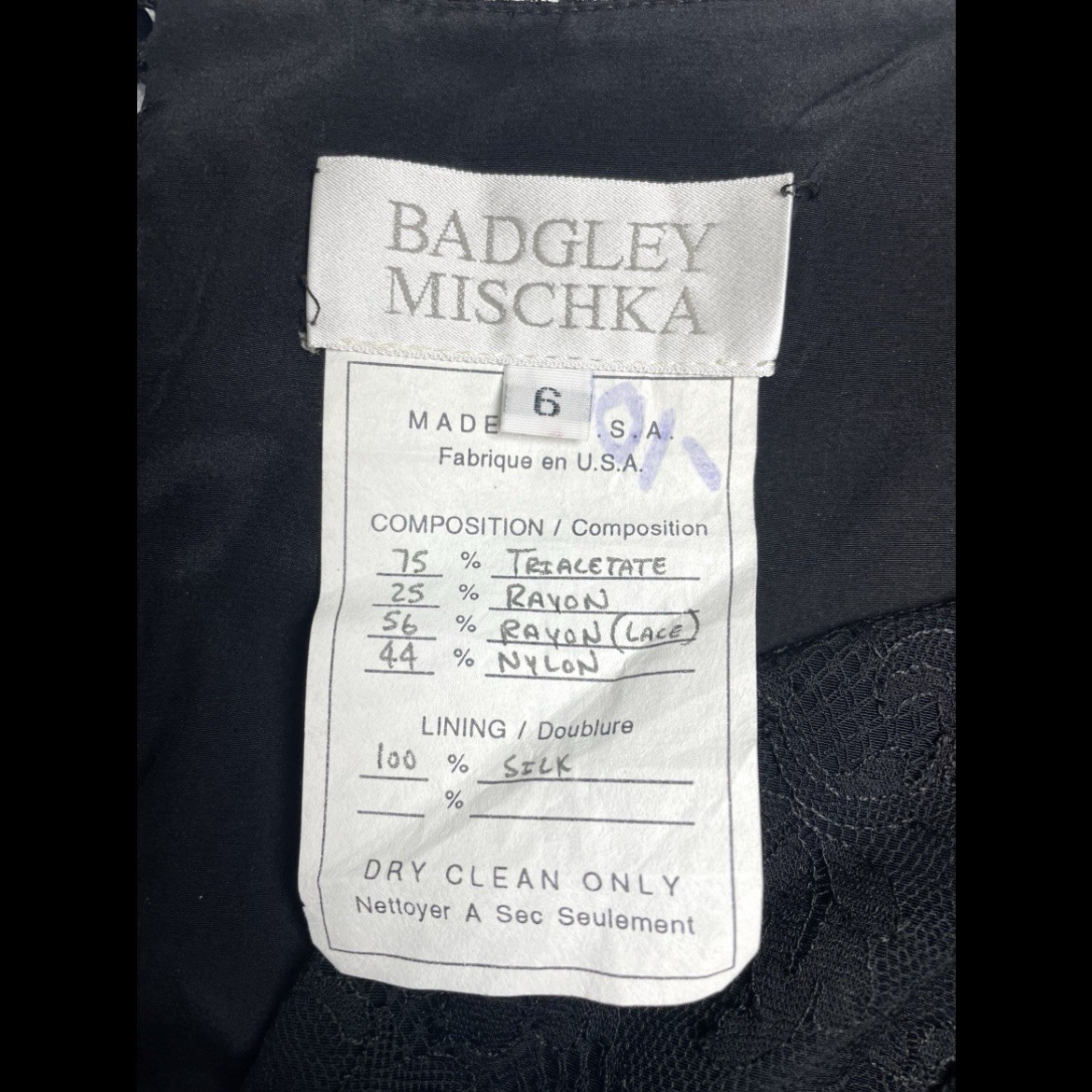 Vintage Badgley Mischka Archival Runway Sample Silk Corset Black Guest Dress 6
