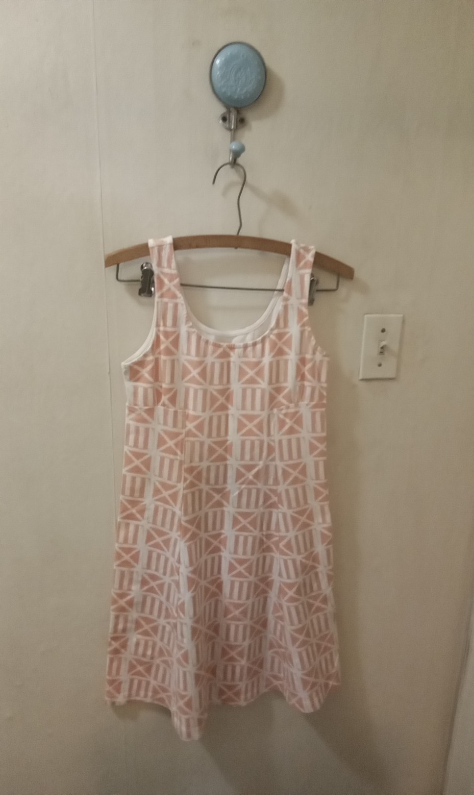 Mahi Gold Sz XS sleeveless Dress orange white Organic Cotton/Lycra Resort Wear