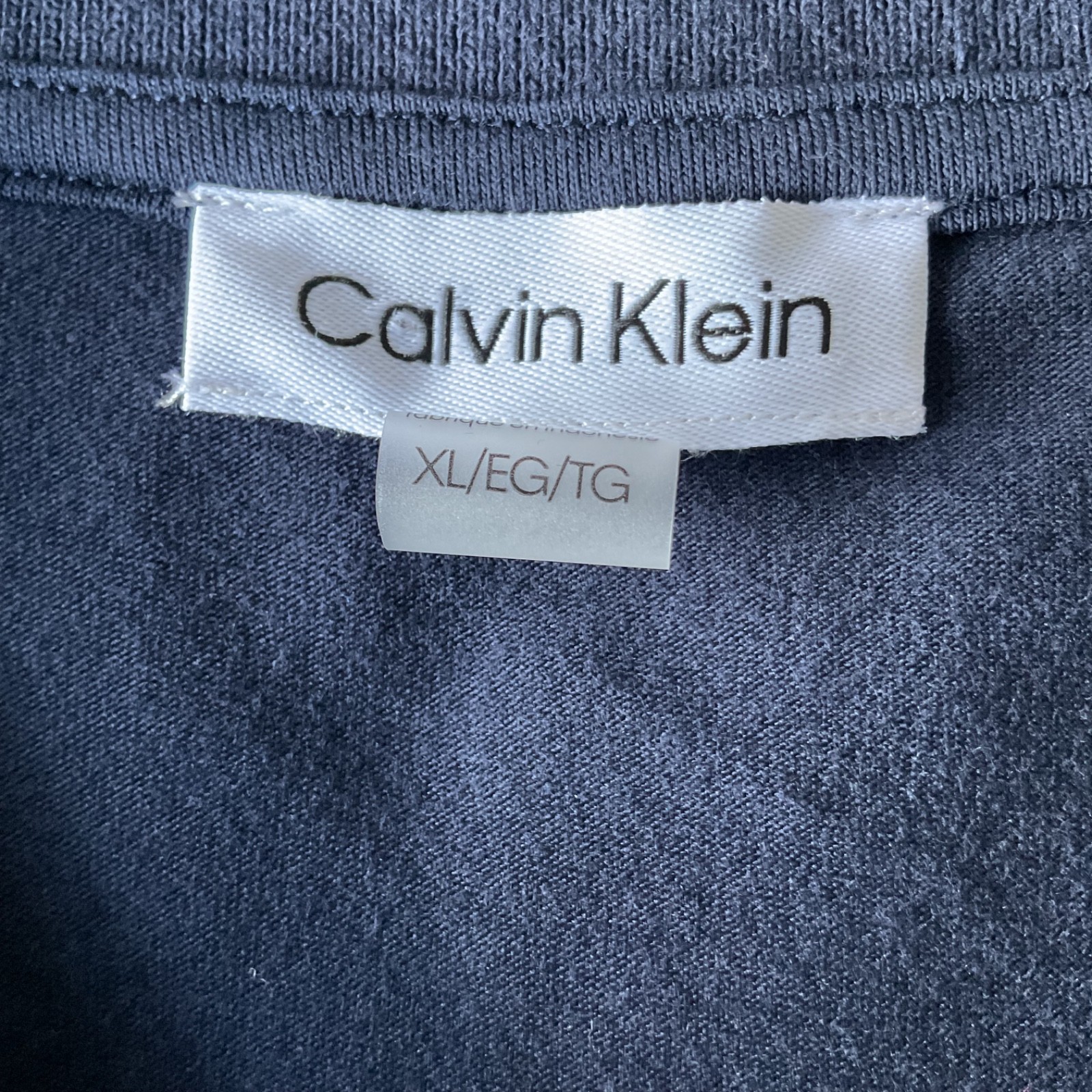 Calvin Klein Navy Blue Polo Dress Size XL Stretch Split Neck Embroidered Logo