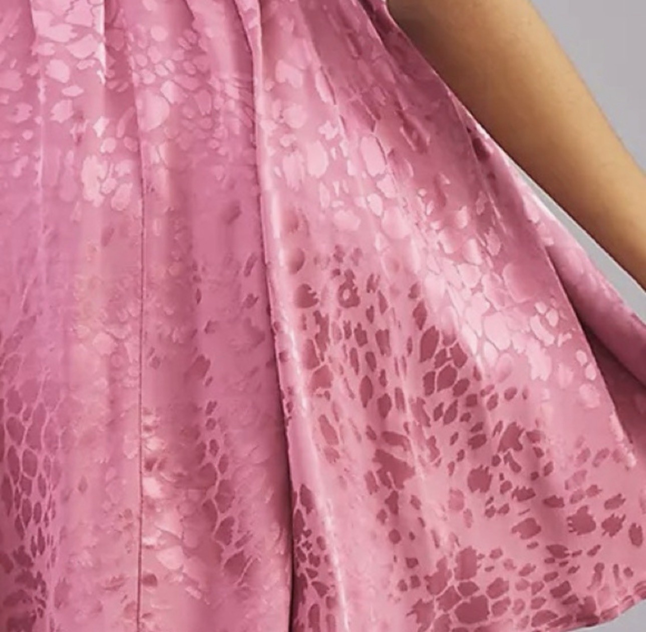 Anthropologie Rose Pink Jacquard Halter Mini Dress Small Keyhole Pockets