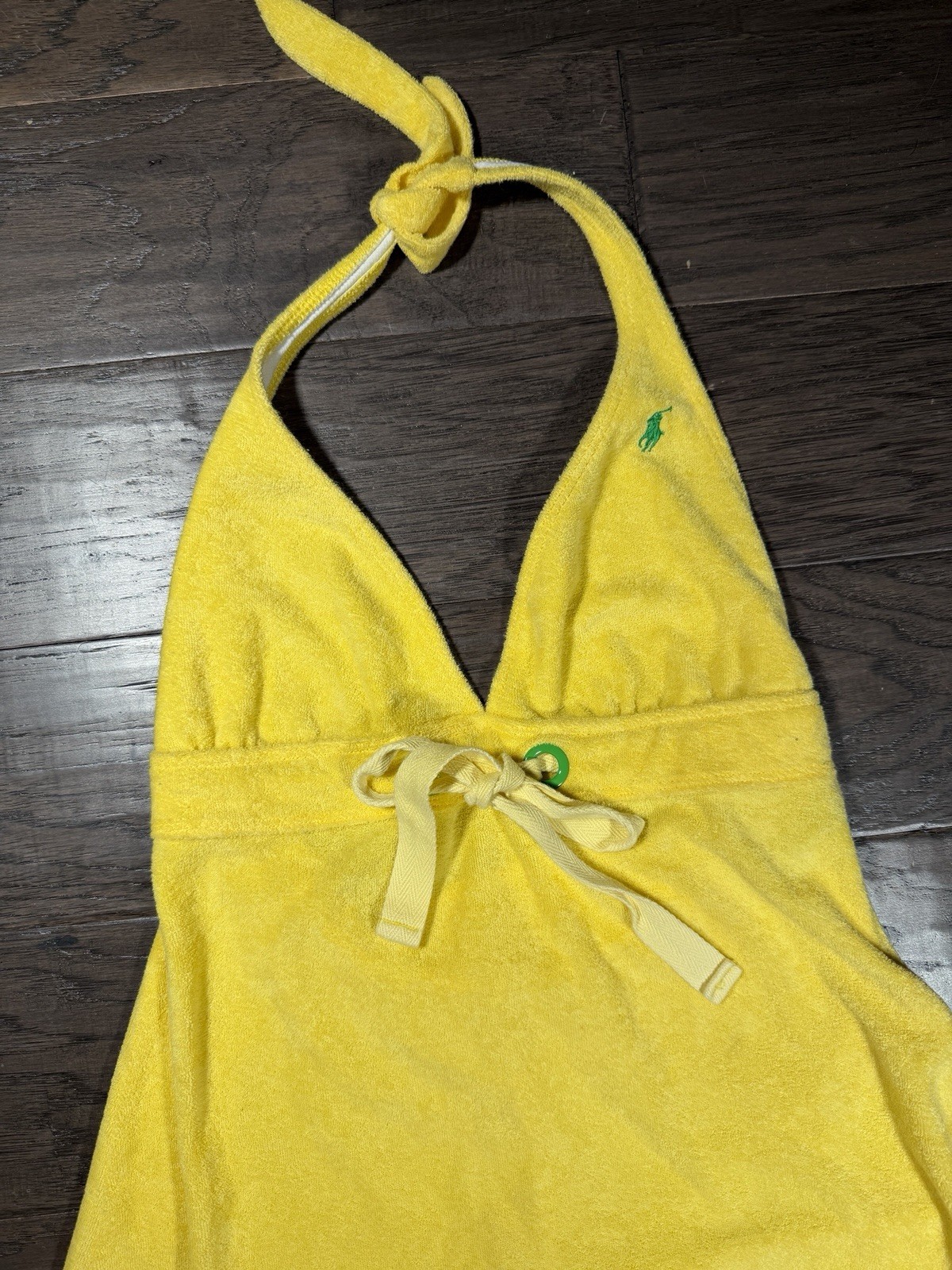 Vintage Ralph Lauren rare yellow terry cloth mini dress Size S