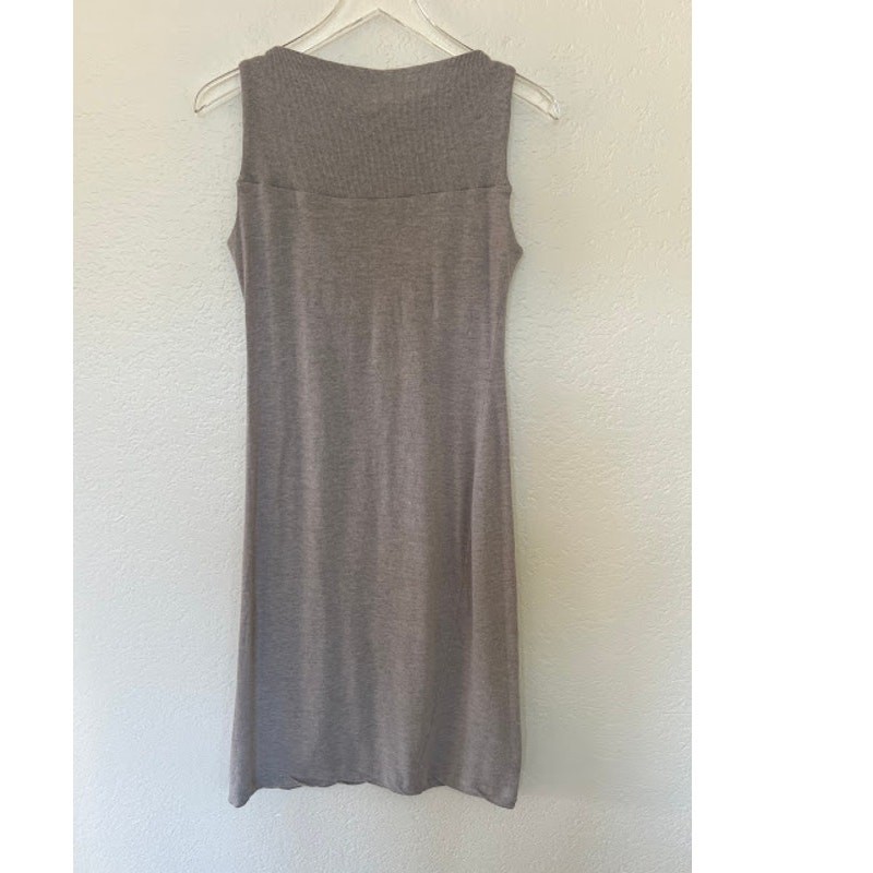 James Perse A-Line Sleeveless Knit Sweater Dress 4 L/XL Gray Midi Length
