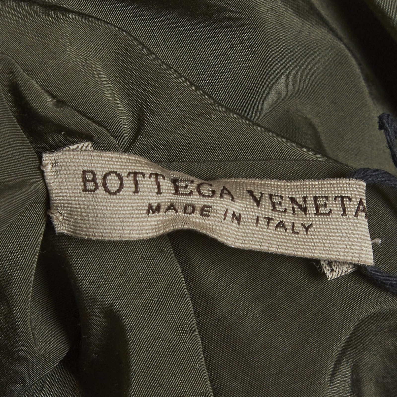 Bottega Veneta Olive Green Synthetic Asymmetrical Midi Dress M