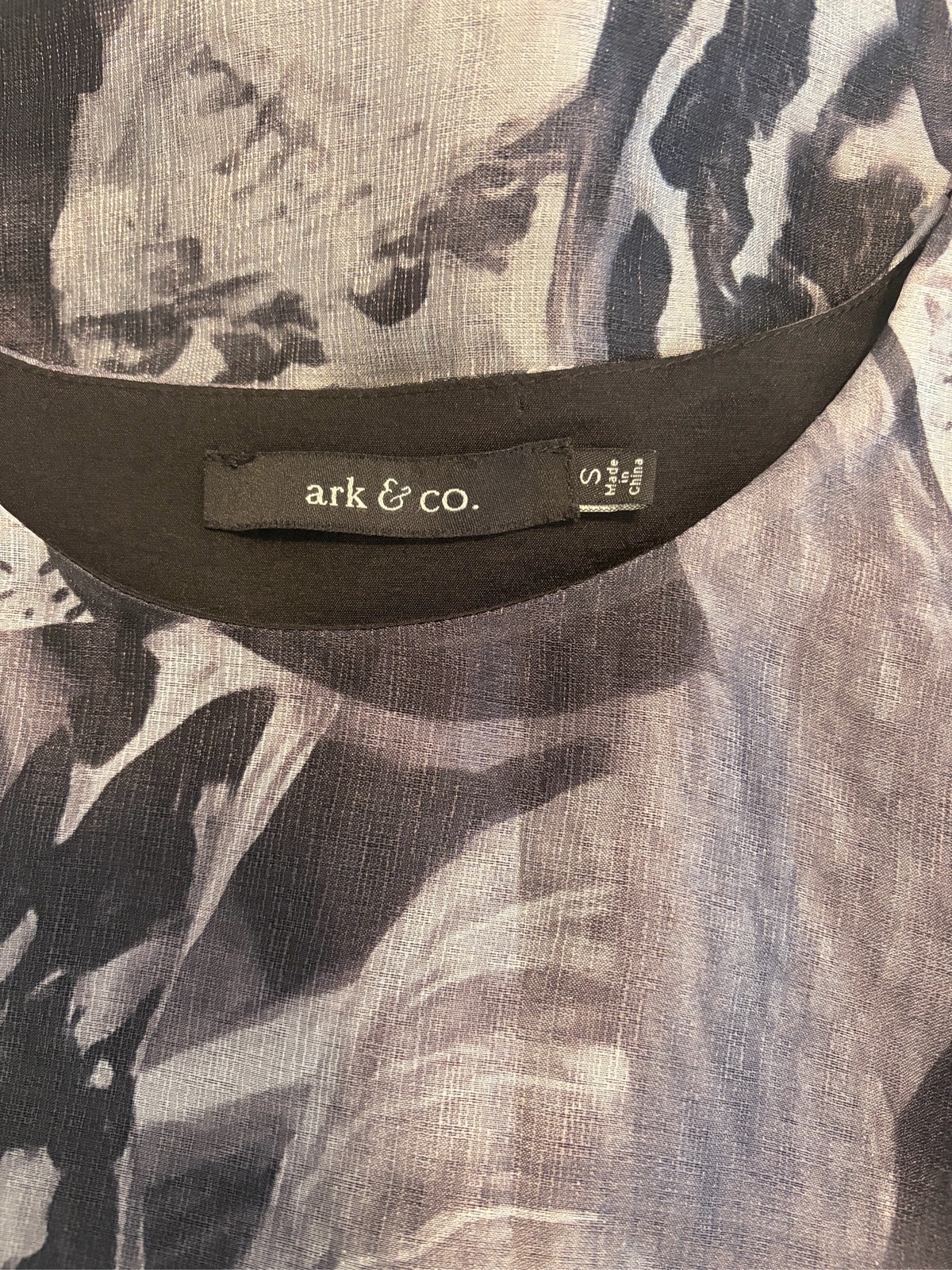 Ark & Co Womens Mini Dress Sleeveless Black White Abstract Floral Print