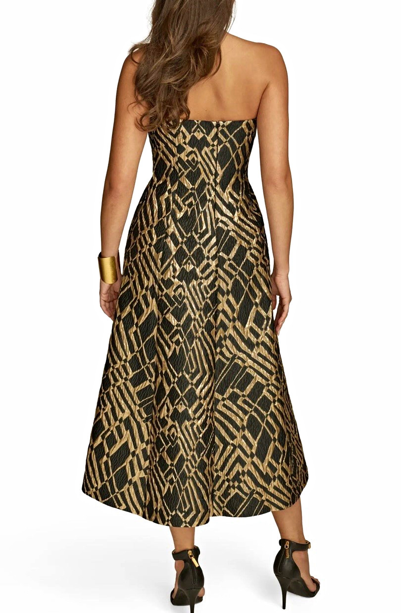 Donna Karan New York Strapless Jacquard Fit & Flare Dress Size 6