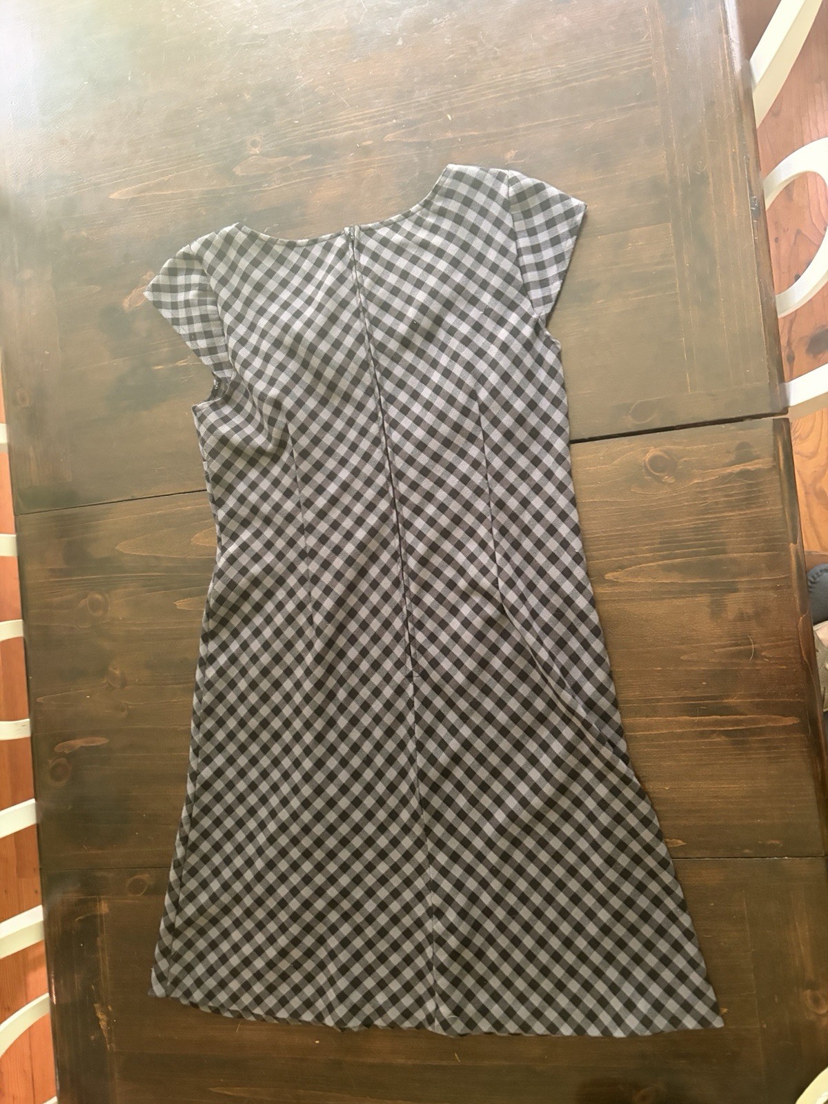 Karin Steven’s Gray and Black Plaid Dress, Size 12