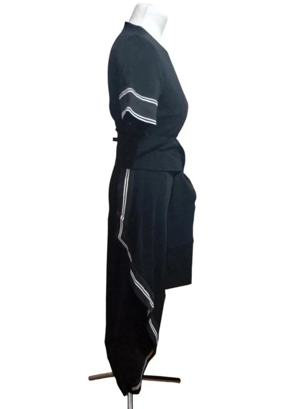 Preen by Thornton Bregazzi Resort 2016 Asymmetric Black Midi Dress RARE Luxury