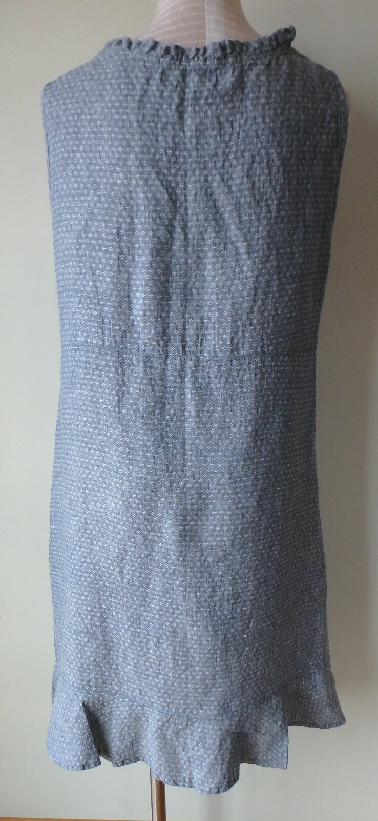 FLAX Designs Linen Dress 1G NWOT Special Dress Steel Fleur-deLis