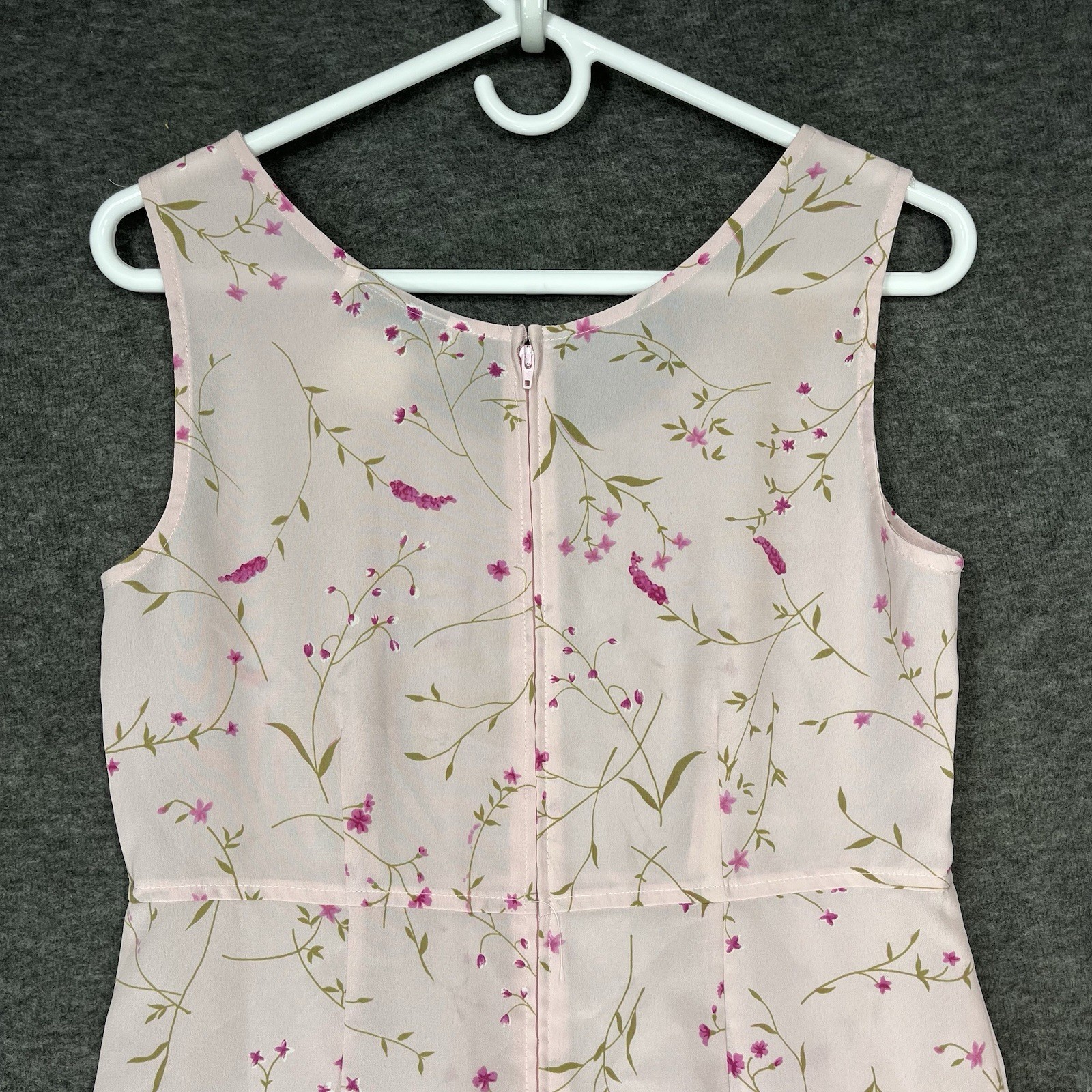 Vintage Karin Stevens Maxi Drerss Size 6 Sleeveless Pink Floral Sundress 90s