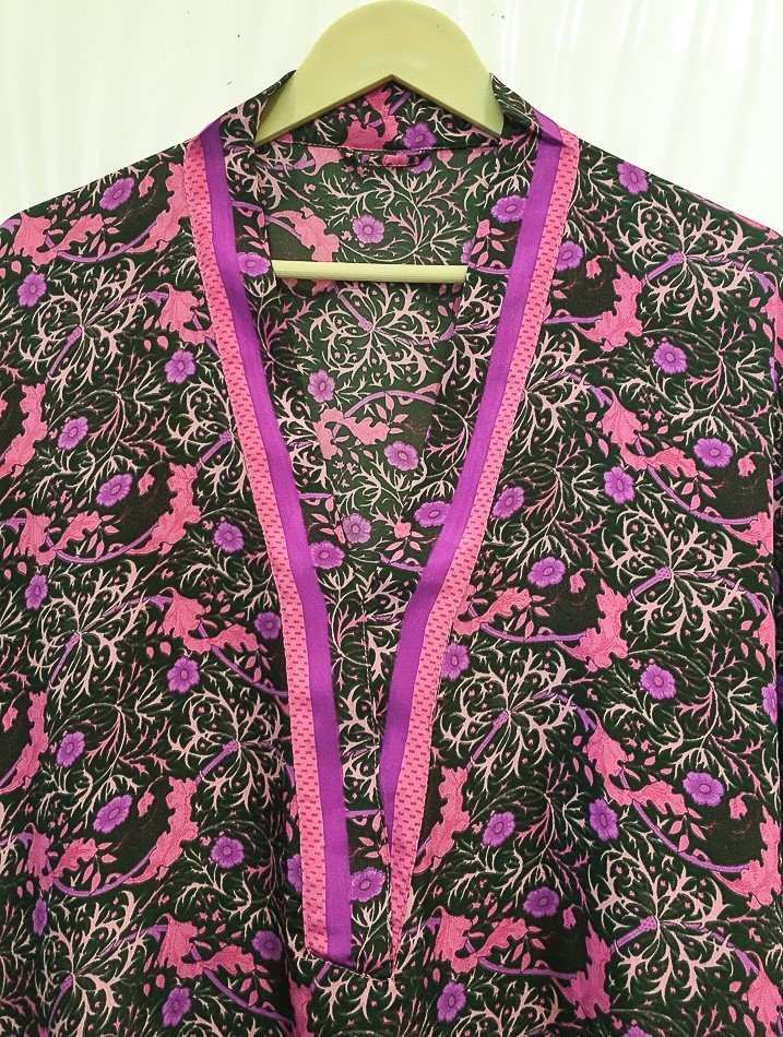 Silk Pink Kaftan / Handmade Flowy Maxi Dress / Resort Wear Outfit MFN1104