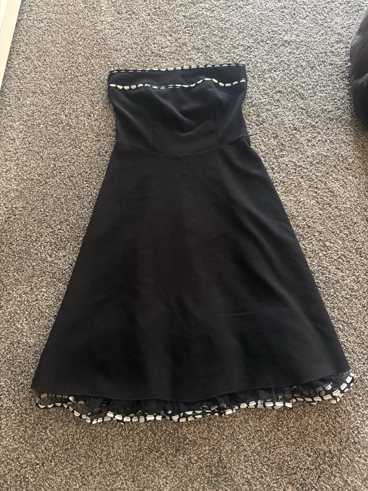 Women’s Retro Black And White Strapless Dress Size 5