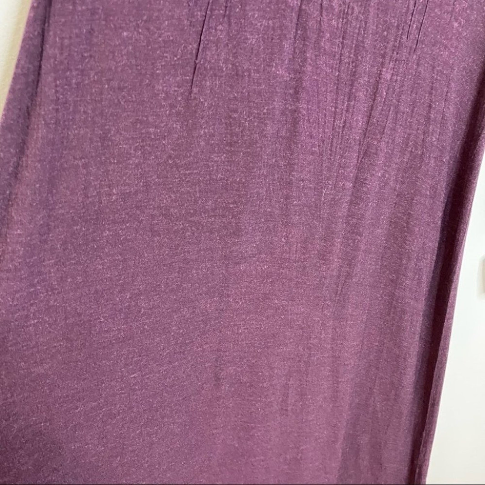 Ghost V-Neck Pintuck Maxi Dress Long Sleeve Deep Purple Black Dark Romantic M