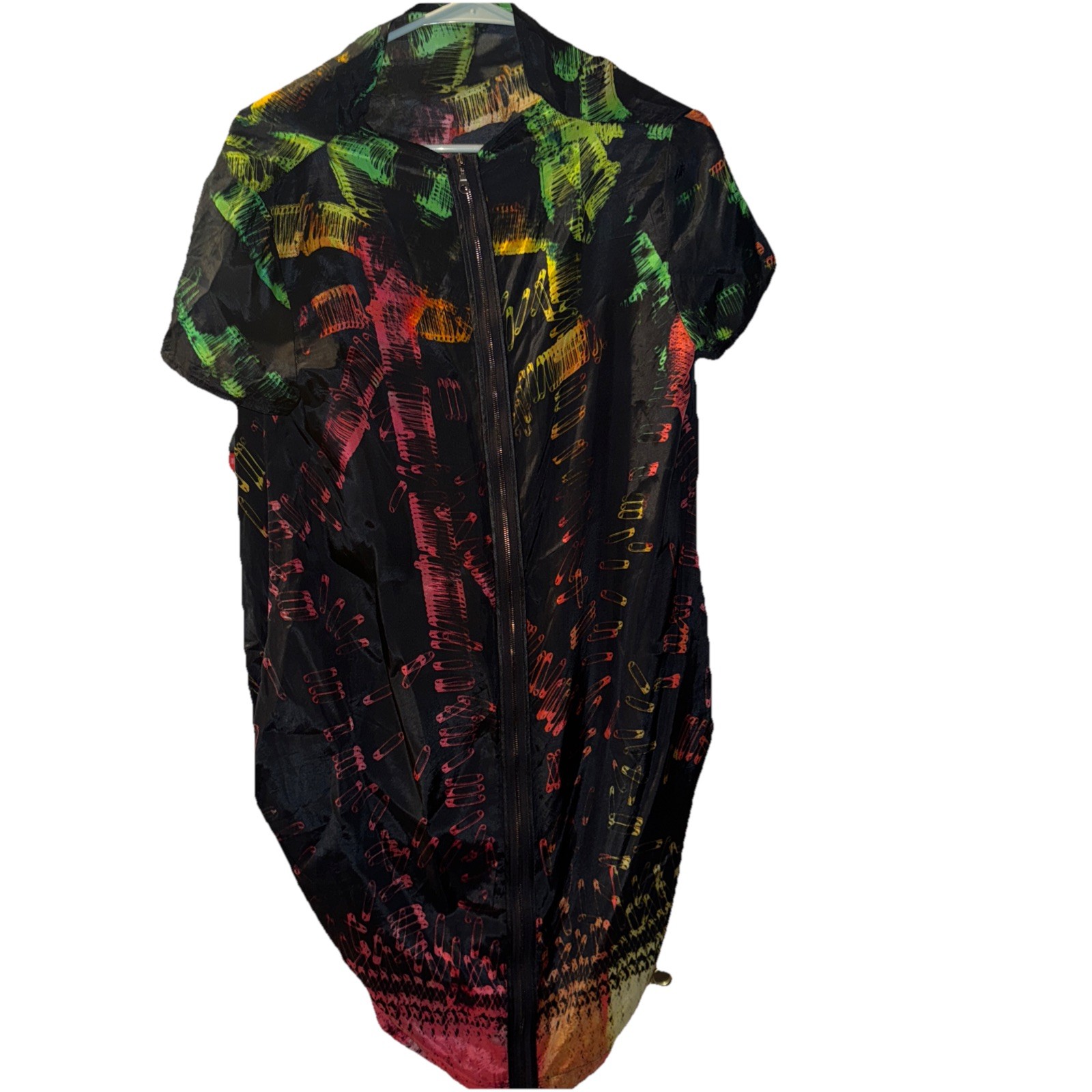 McQ Alexander McQueen Digital Print Safety Pin Cocoon Dress w/Pockets IT40