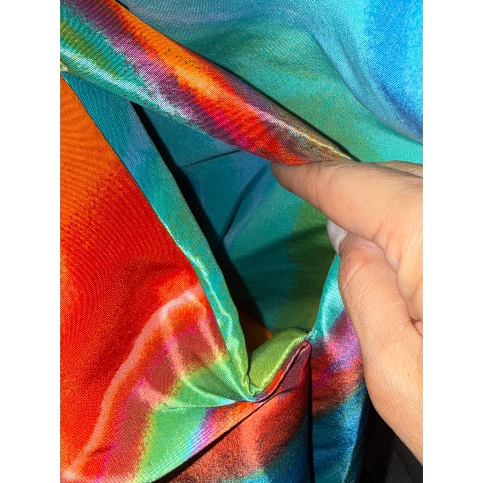 New York & Company Rainbow Stripe Puff Sleeve Mini Dress XS Multi Color V-Neck