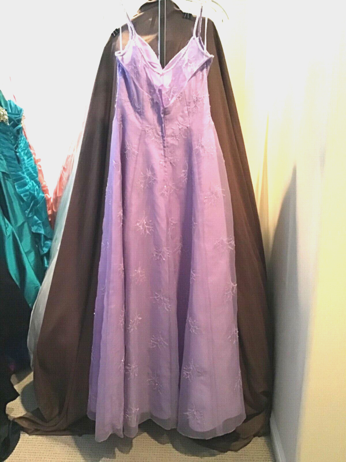 Mori Lee Beaded Embroidered pageant prom formal evening occasion purple dress 8