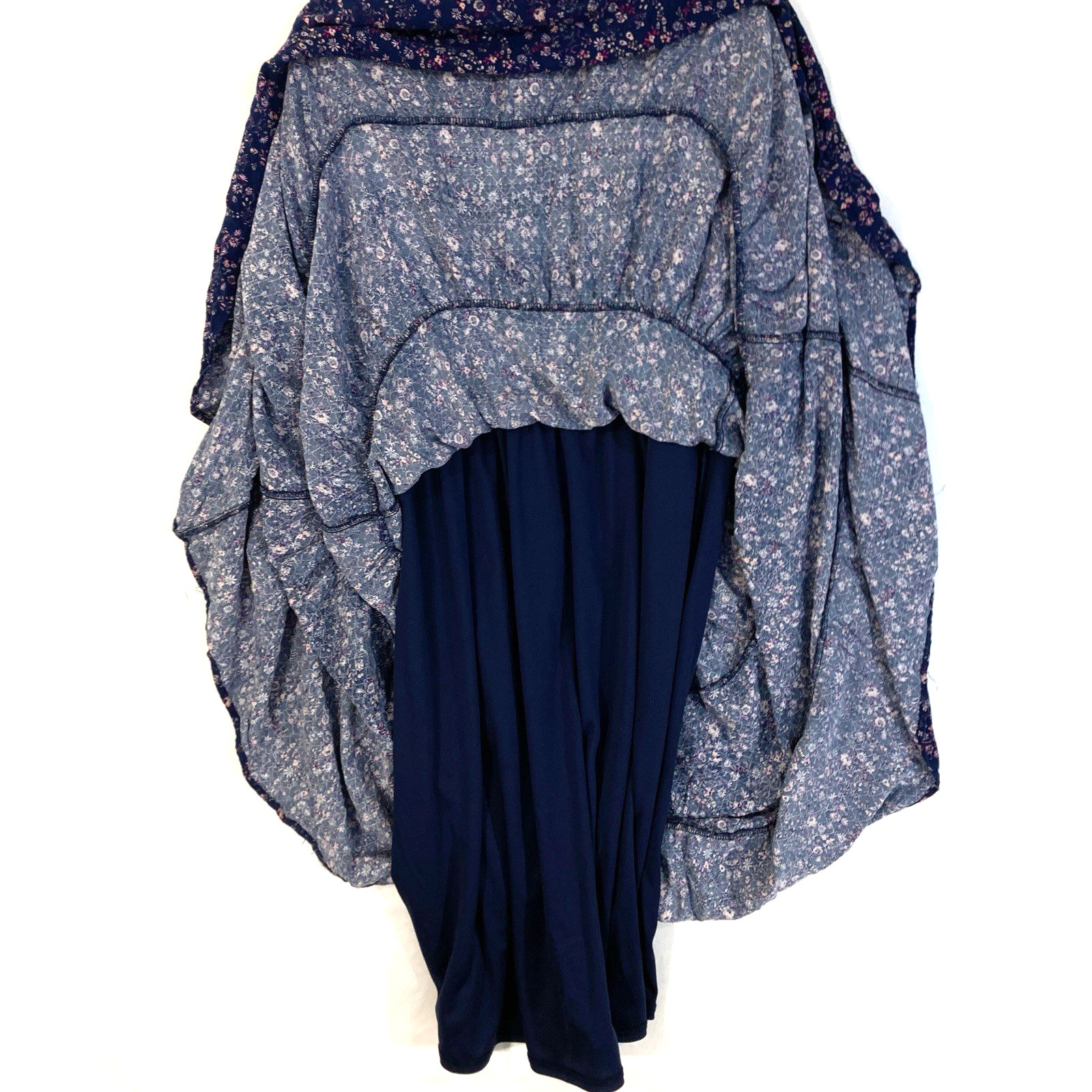 Penelope Rose Drop Waist Prairie Cottage Ditsy Floral Smocked Navy Dress Women S