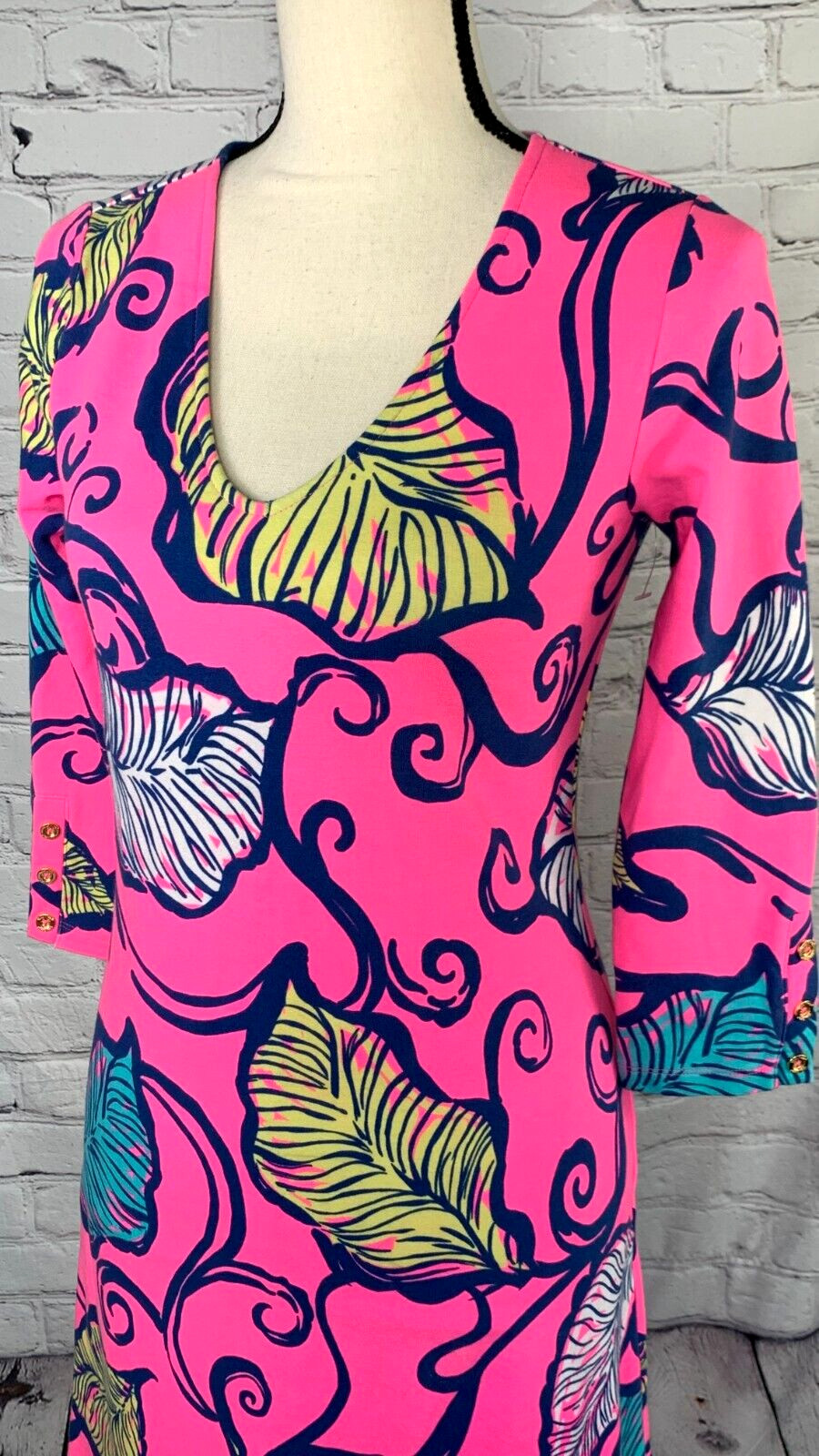 NEW Lilly Pulitzer Clarke Leaves in the Breeze Tropical Terry Cotton Dress Small