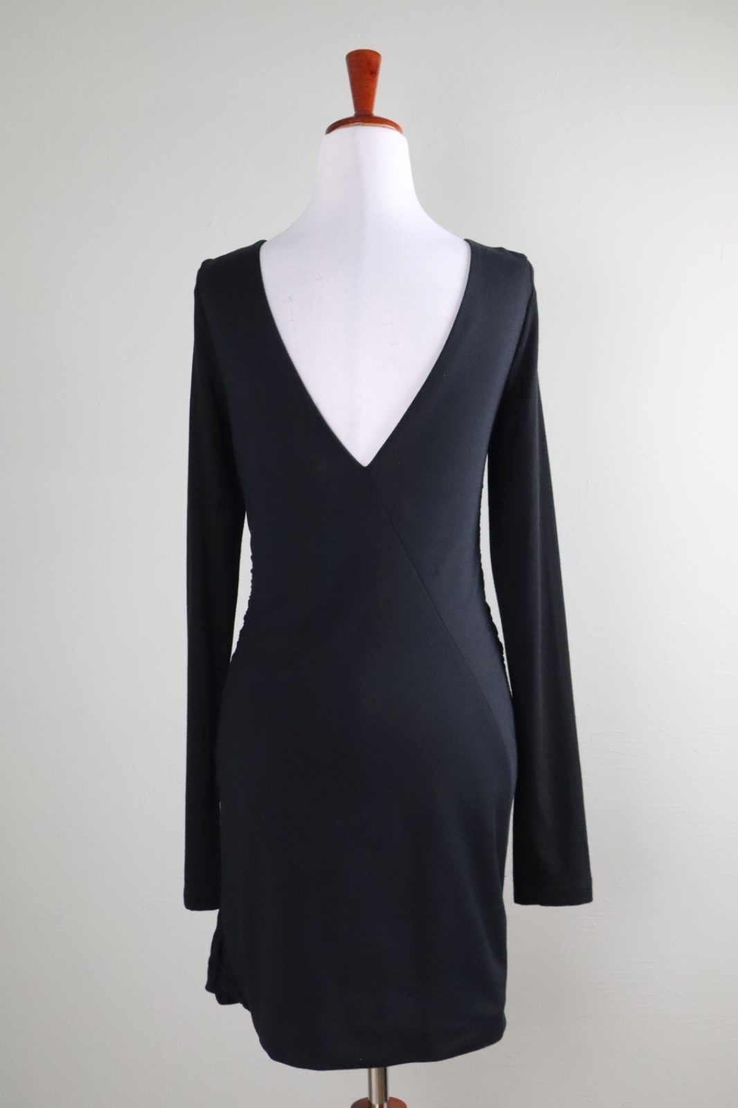 RAG & BONE New York NWT $395 Leo Solid Black Soft Stretch Shirred Dress Size 6