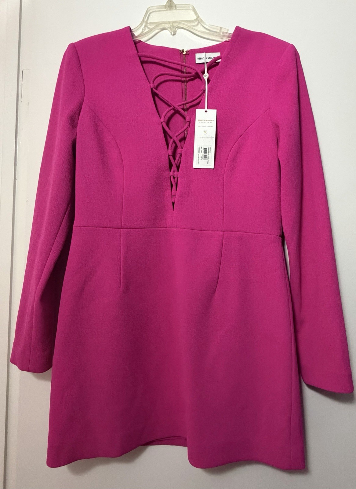 $495 NWT Rebecca Vallance Fushcia Dress size 10 (w/blemish- See Picture)