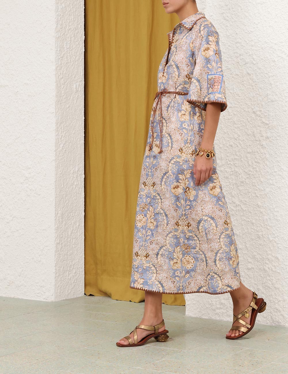 zimmermann Daylight Tunic Midi Damask Denim Dress, Size 8-12, BNWT