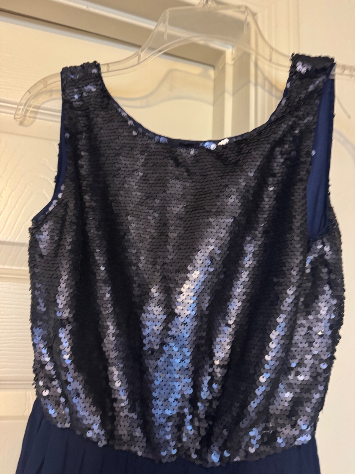 NWT Alythea Sequin Open Back Midnight Sky Mini Dress Blue Size Small