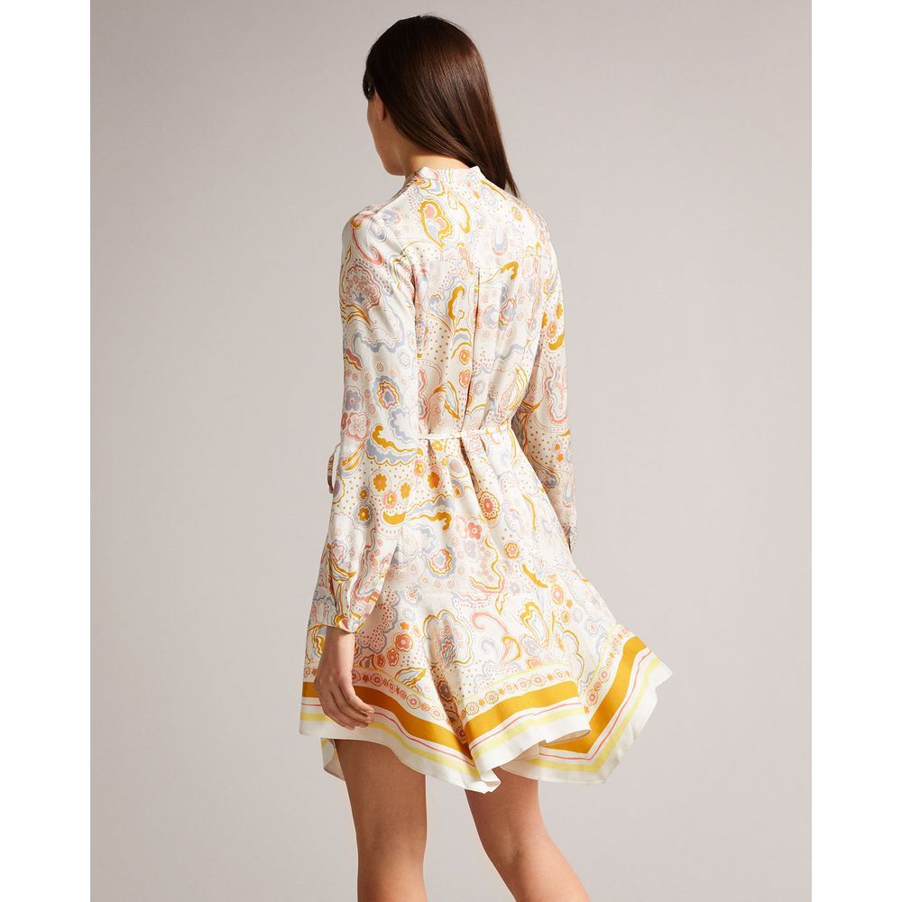 NWT Ted Baker Paulita Handkerchief Crepe Mini Shirt Dress US Size 14 / Ted 6