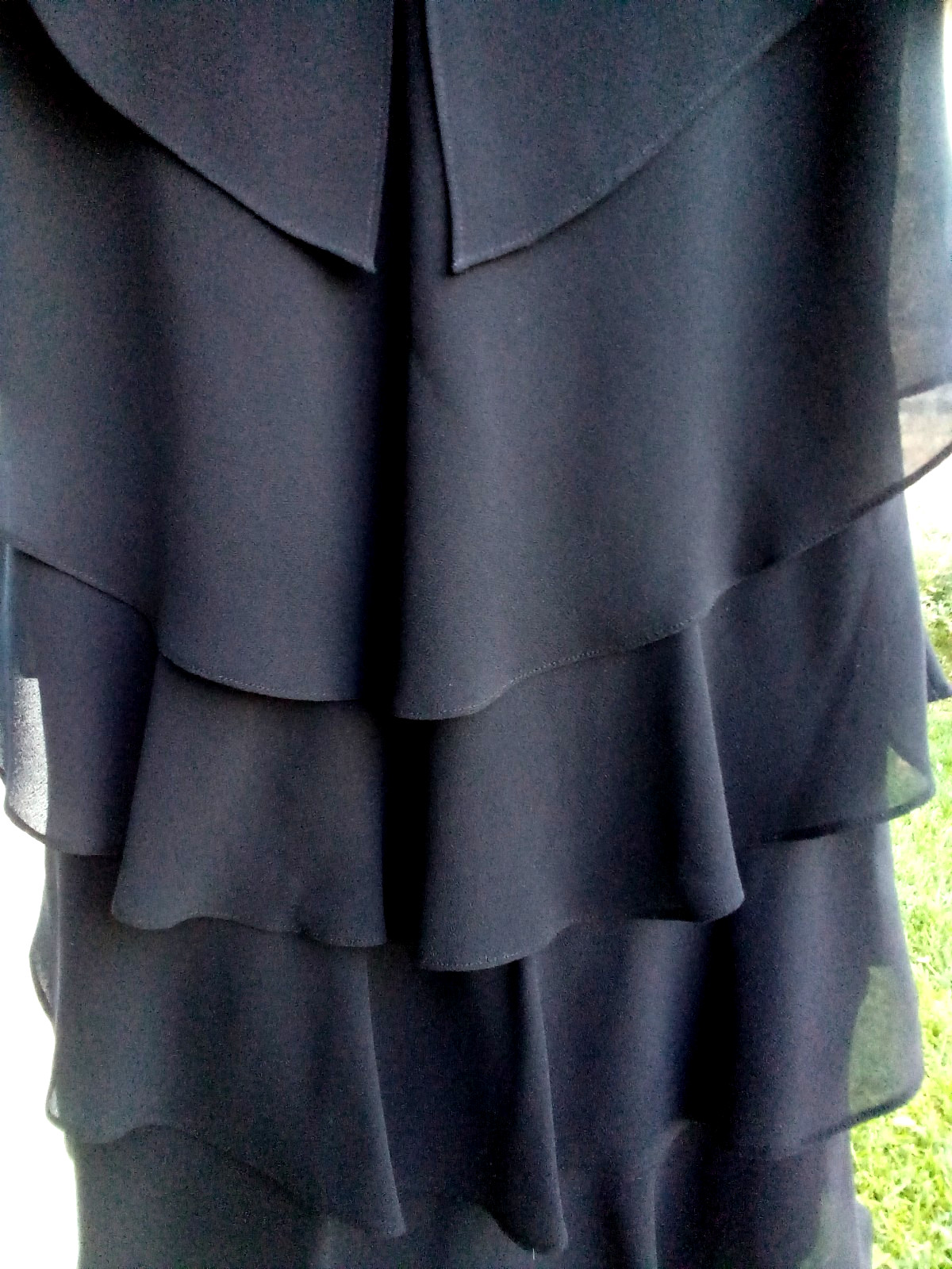 KS Petite Collection Layered Ruffeled Cocktail Dress Size 4 Black Sophisticad