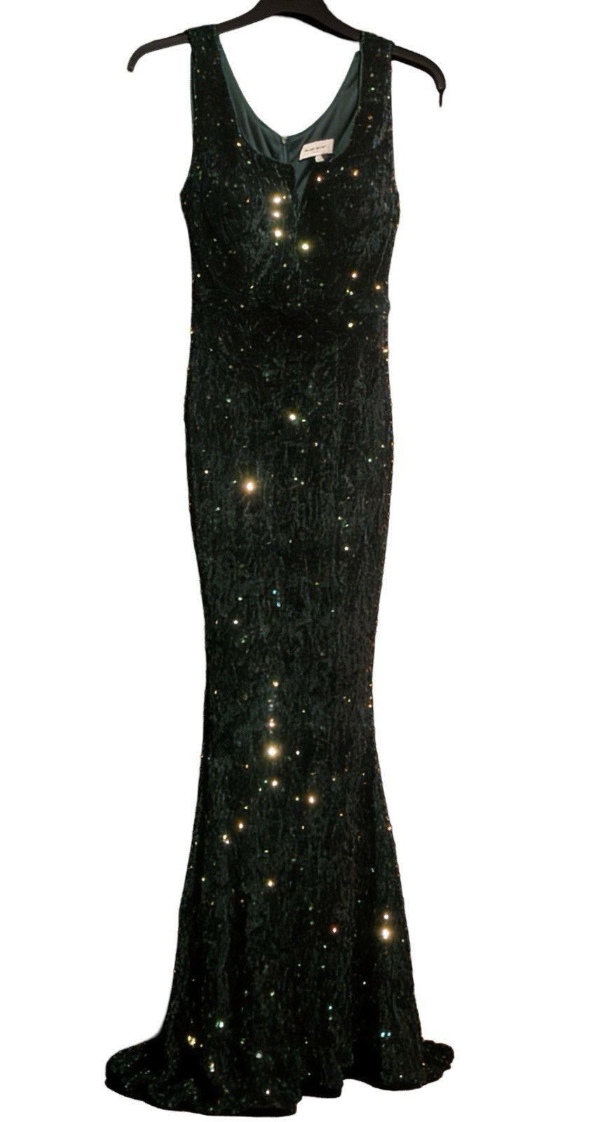 Fariesty Emerald Sequin Bodycon Maxi Dress Medium Stretch Sleeveless Formal Gown