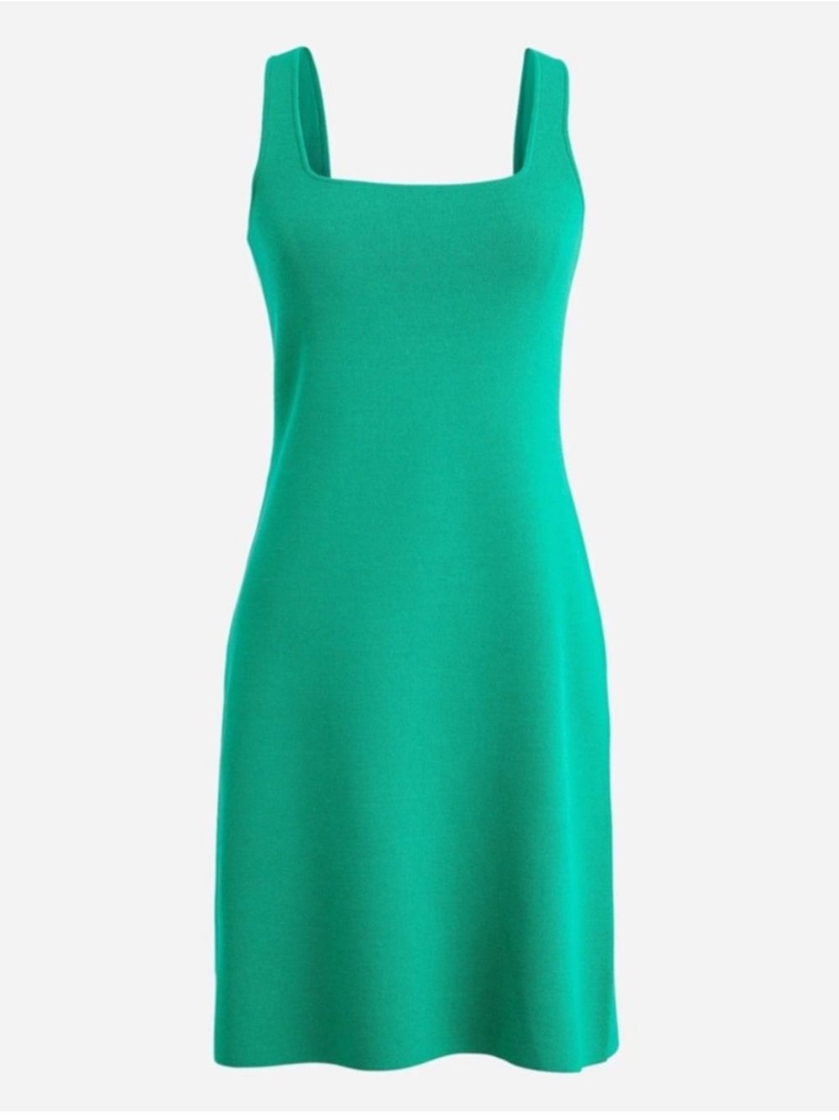 NWT J. Crew Green Squareneck Knit Mini Sweater Dress A-Line Size Medium