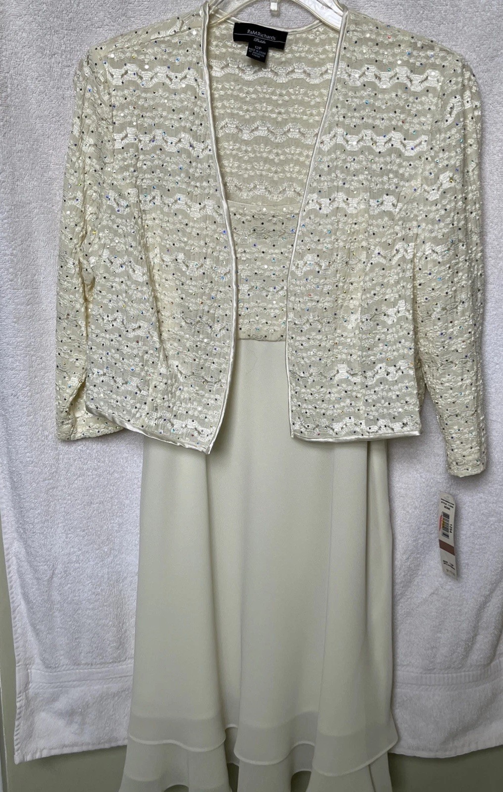 R&M Richards Vintage 2-piece Dress. Sequined Top And Jacket.