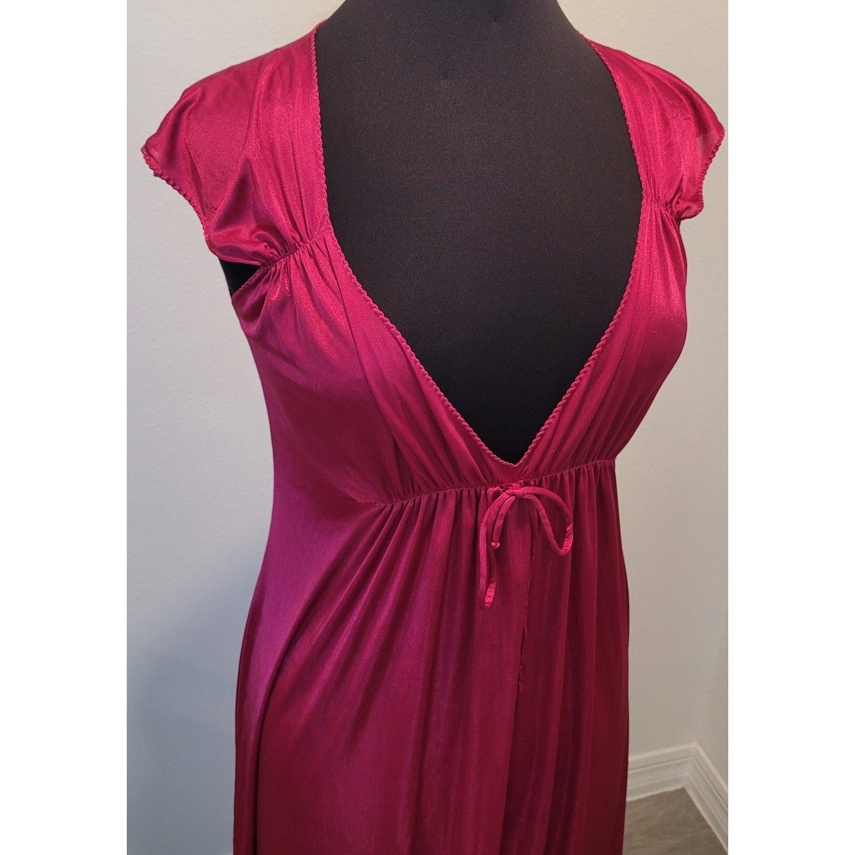 VTG 70s John Closs for Cira Pink Silky Nightgown Maxi Slip Dress XS S