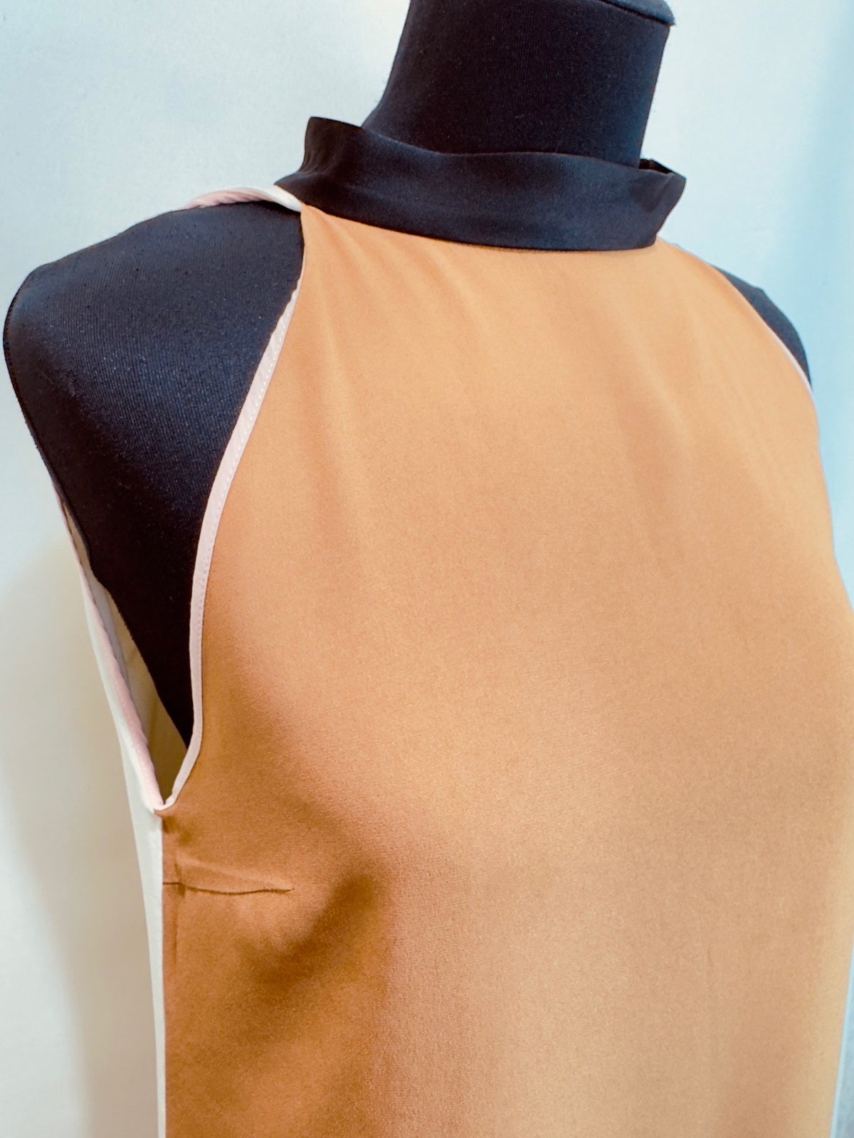 Authentic CÉLINE Phoebe Philo Colorblock Silk Lined Mini Shift Dress Size M FR38