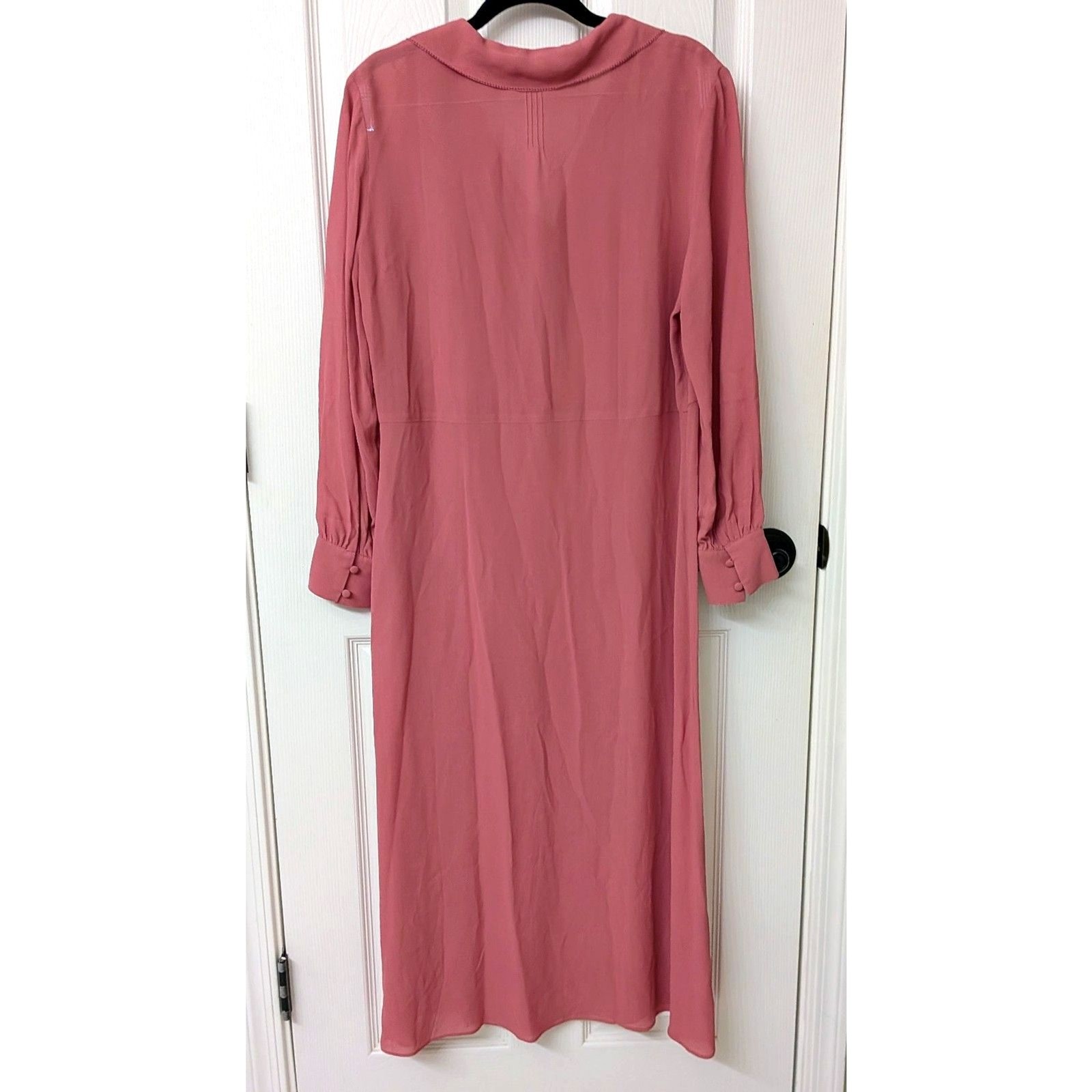 Ted Baker Faithiy Ruffle Cottagecore Boho Sheer Pink/Mauve Midi Dress | SZ 3