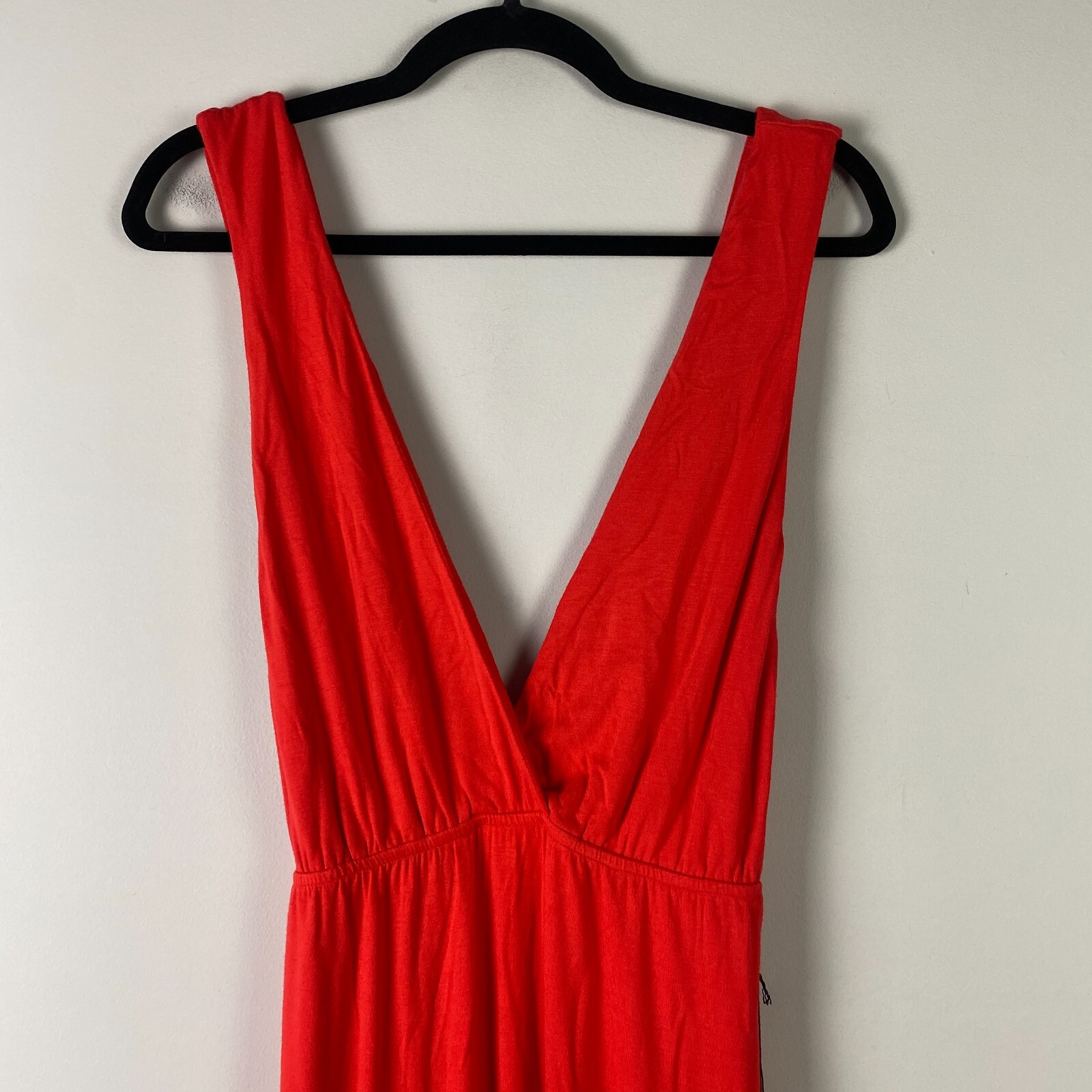 Superdown Erika Plunging Maxi Dress Size M Red Bodycon Backless Slit NEW