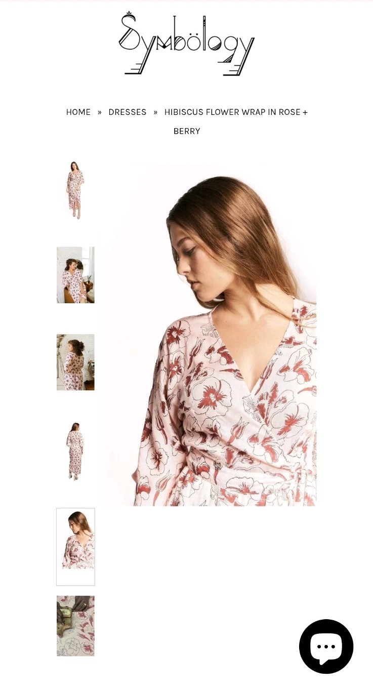 Symbology Hibiscus Flower Wrap in Rose + Berry. NWT. Size L in women’s.