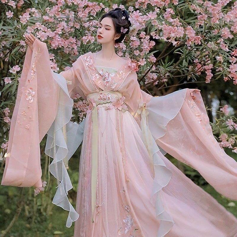Chinese Hanfu Dance Dress Women Printed Shirt Hanfu Set Carnival Fairy Cosplay