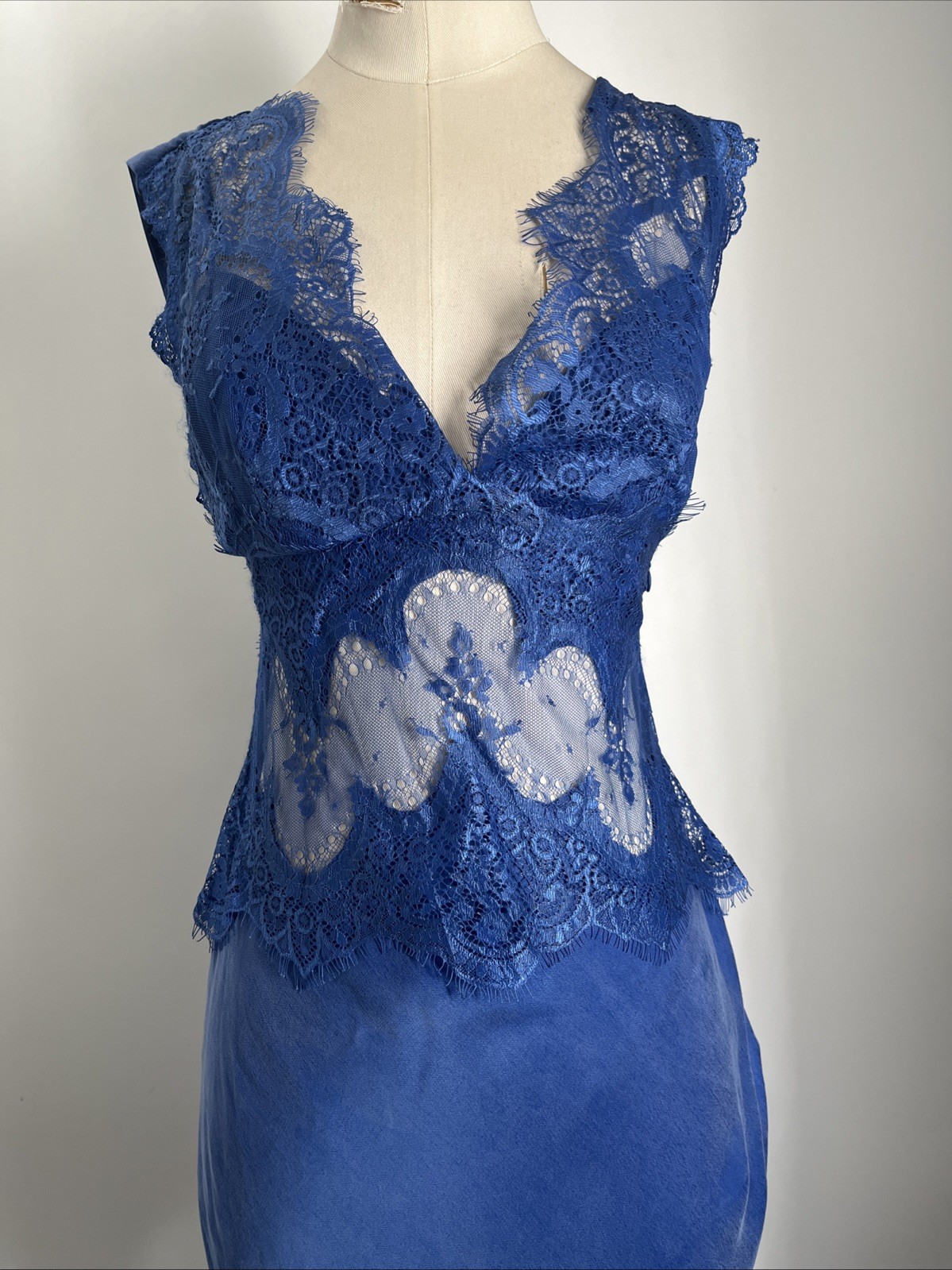 Third Form Women’s Visions Lace Floor Length Azure Blue Dress US Size 4