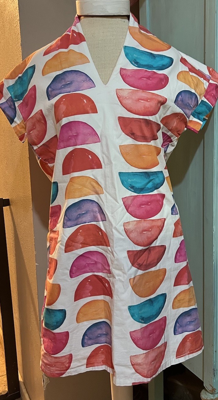Brooke Wright shift Dress Adorable Bold Eye Catching Print Size XS Cruise Party