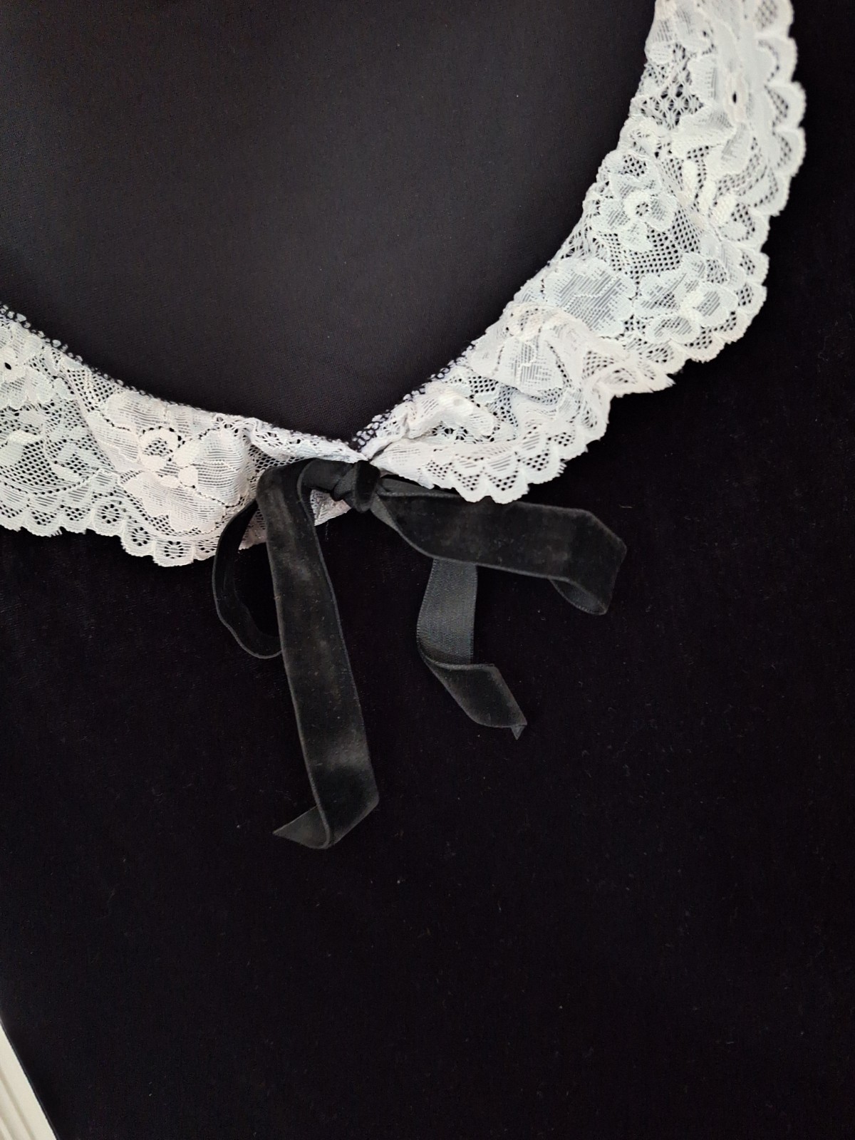 cider velvety black dress white lace neckline sz1xl stretch goth alternative NEW