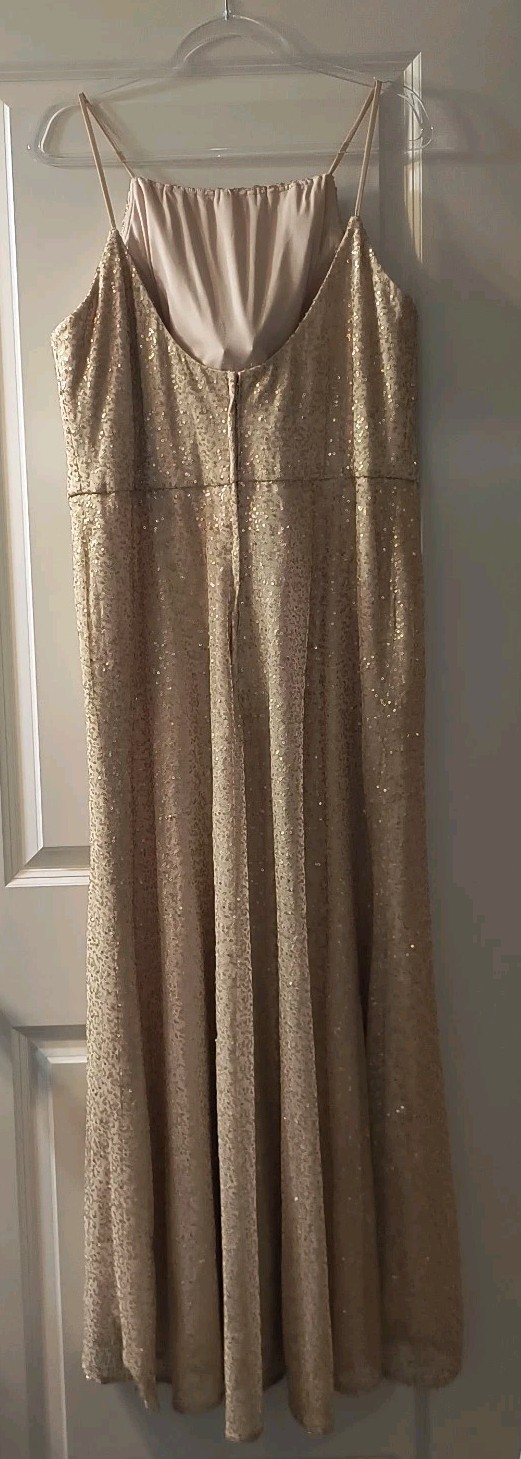 Morilee Madeline Gardner Gold Sequin Formal Gown Bridal Wedding Dress Sz 20