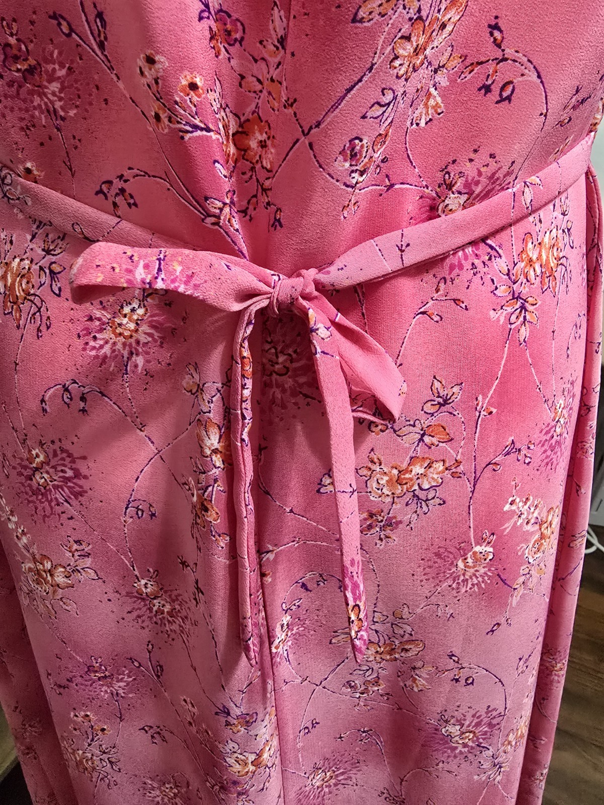Rabbit Designs Womens Dress Size 10 Med Pink Floral Peasant Cottagecore Boho