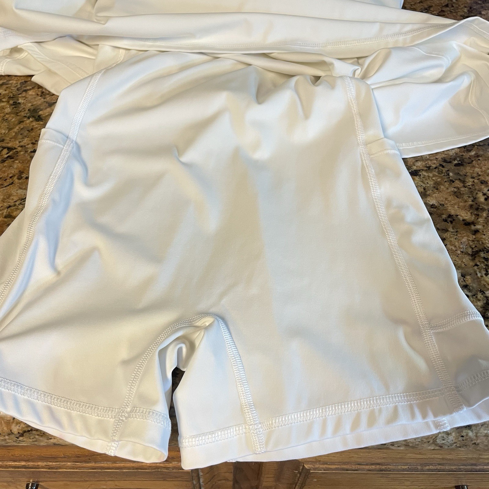 IUGA Tennis Dress Workout/Exercise Built-in Bras & Shorts w/Pockets White Sz M