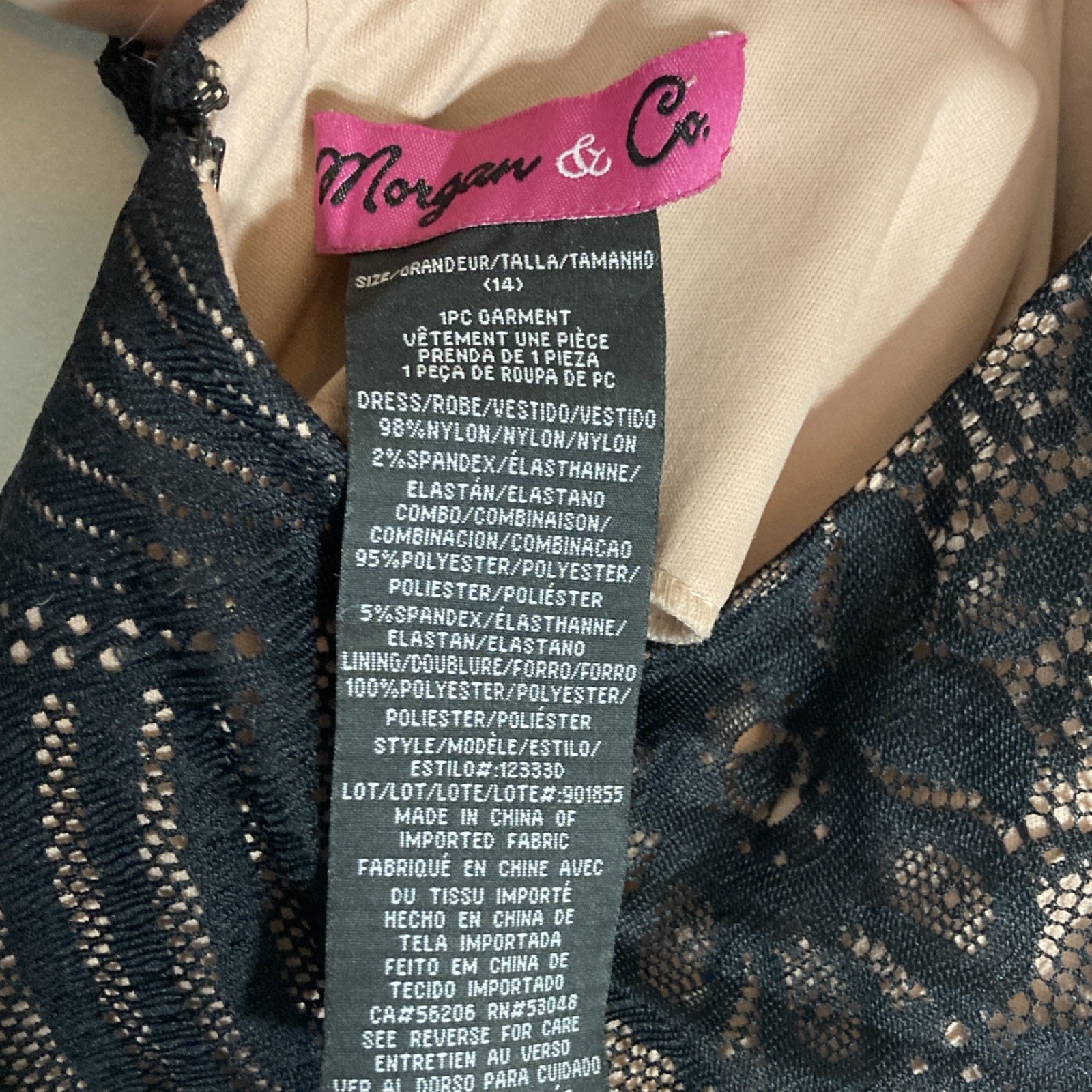 Morgan & Co Womens Black Floral Lace Halter Lined Maxi Dress Size 14