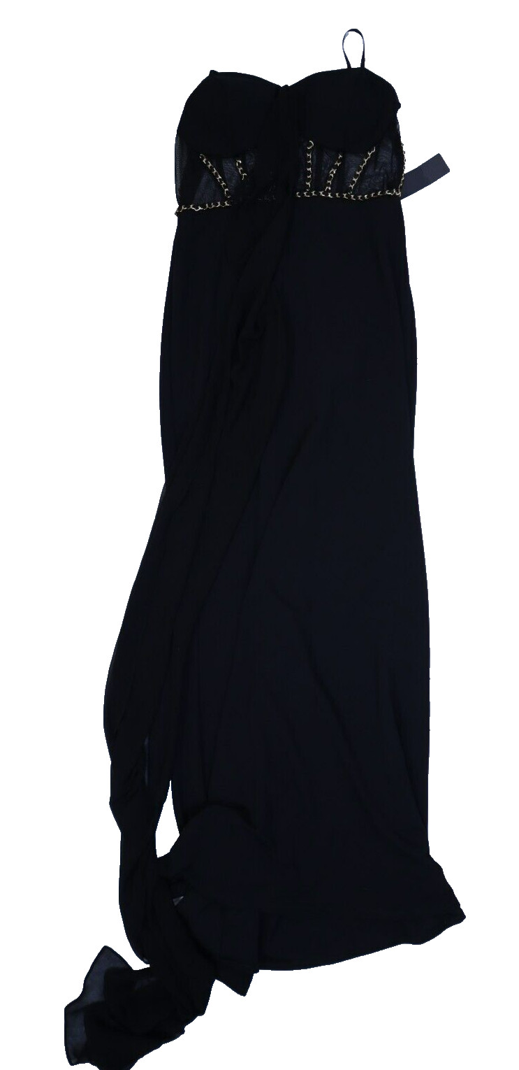 City Studios Illusion Bodice Gown Flyaway Cape Black Juniors Prom Dress 15/16