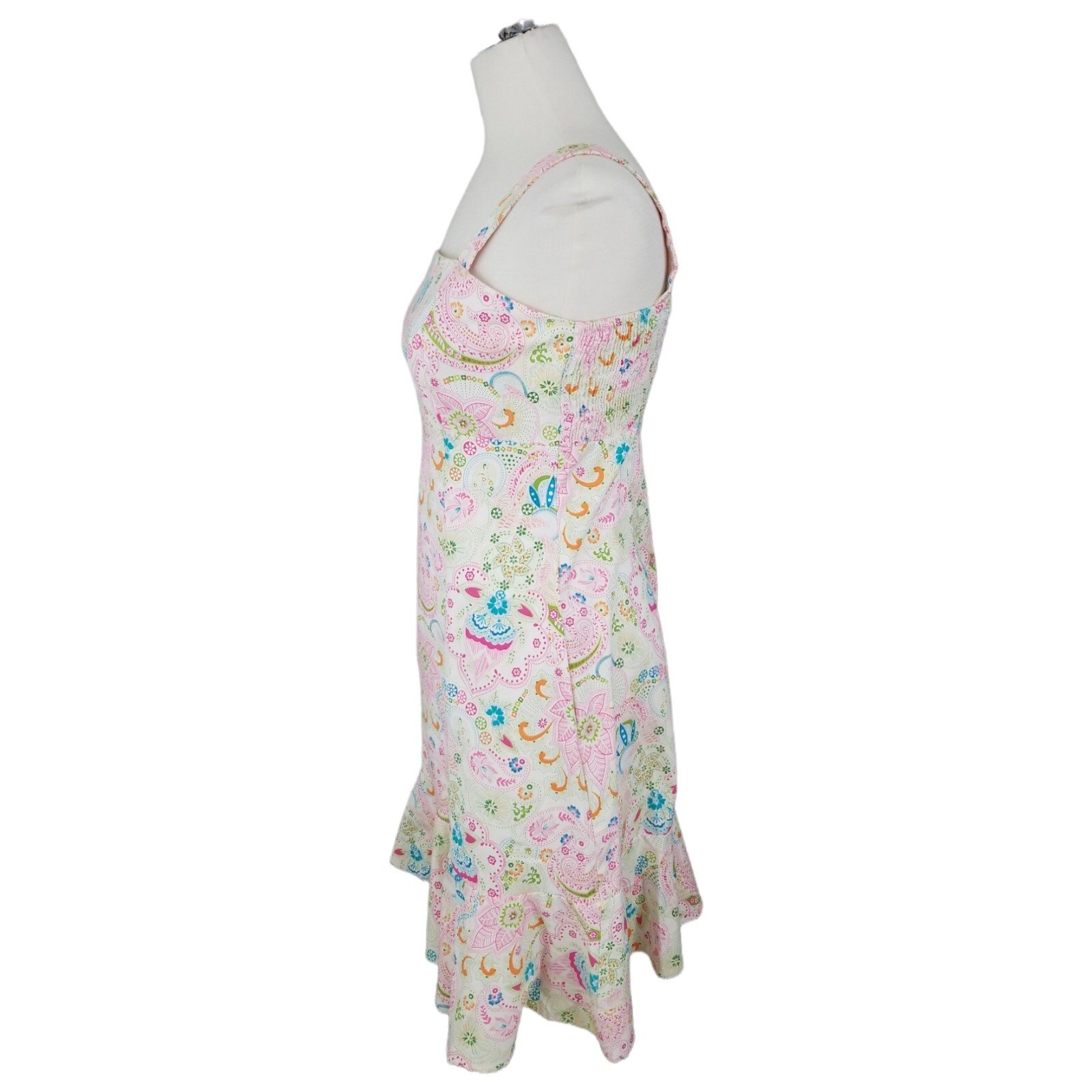 Vintage Karin Stevens Floral Midi Sundress Size 10 Cottagecore Ruffle Hem