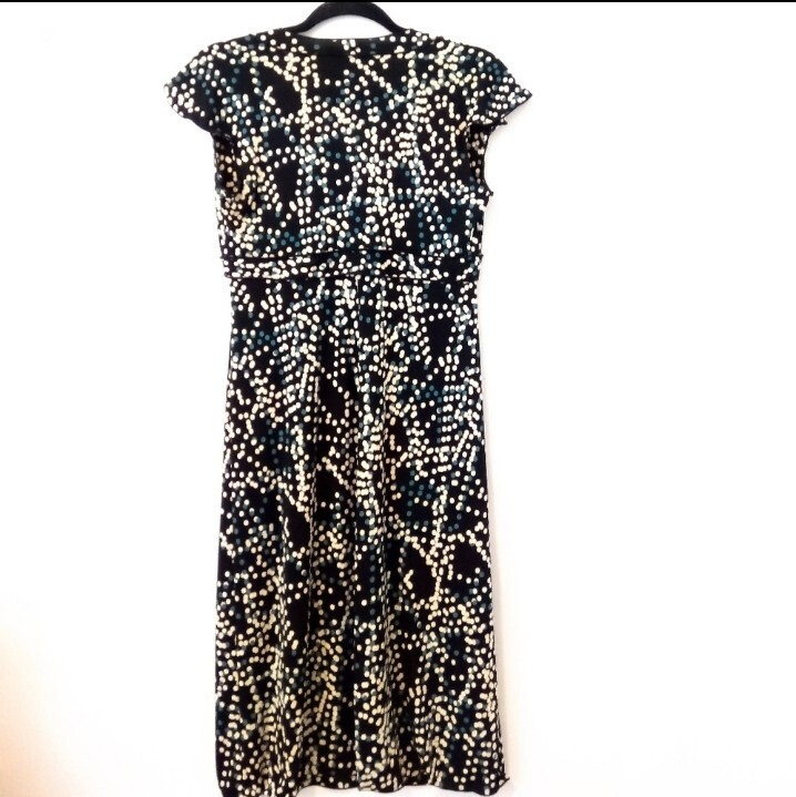 NWT- Max Edition dress. Black with cream, & blue polka dots. Size Small.