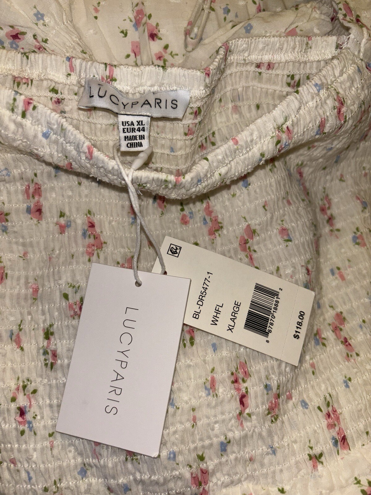 Lucy Paris Floral Print Midi Long Sleeve Dress Size XL NWT FREE SHIPPING