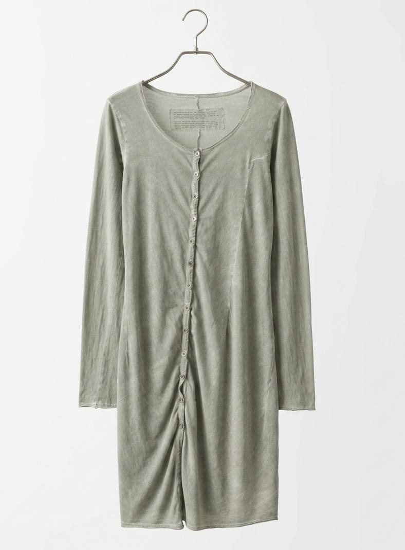 RUNDHOLZ Distressed Cotton Button Front Long Sleeve Dress Women’s Size S