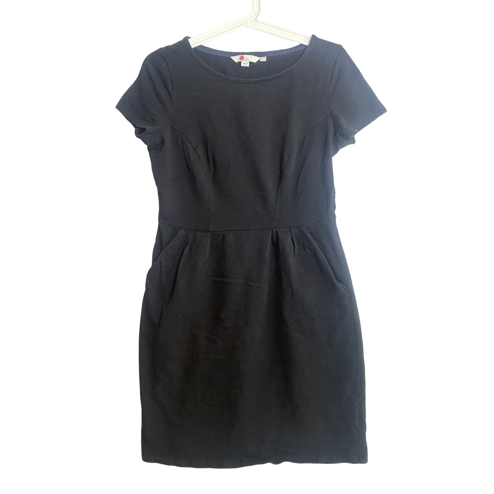 Boden Phoebe Jersey Dress Black Short Sleeve Cotton Dress Womens 6P US 10P UK